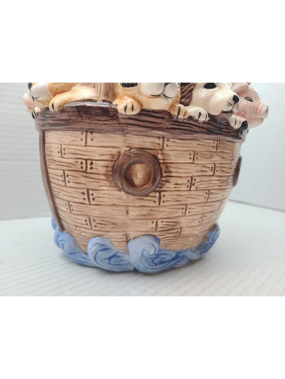 Noah's Ark Vigor Ceramics Cookie Jar w/ Lid Vintage 1980s EUC